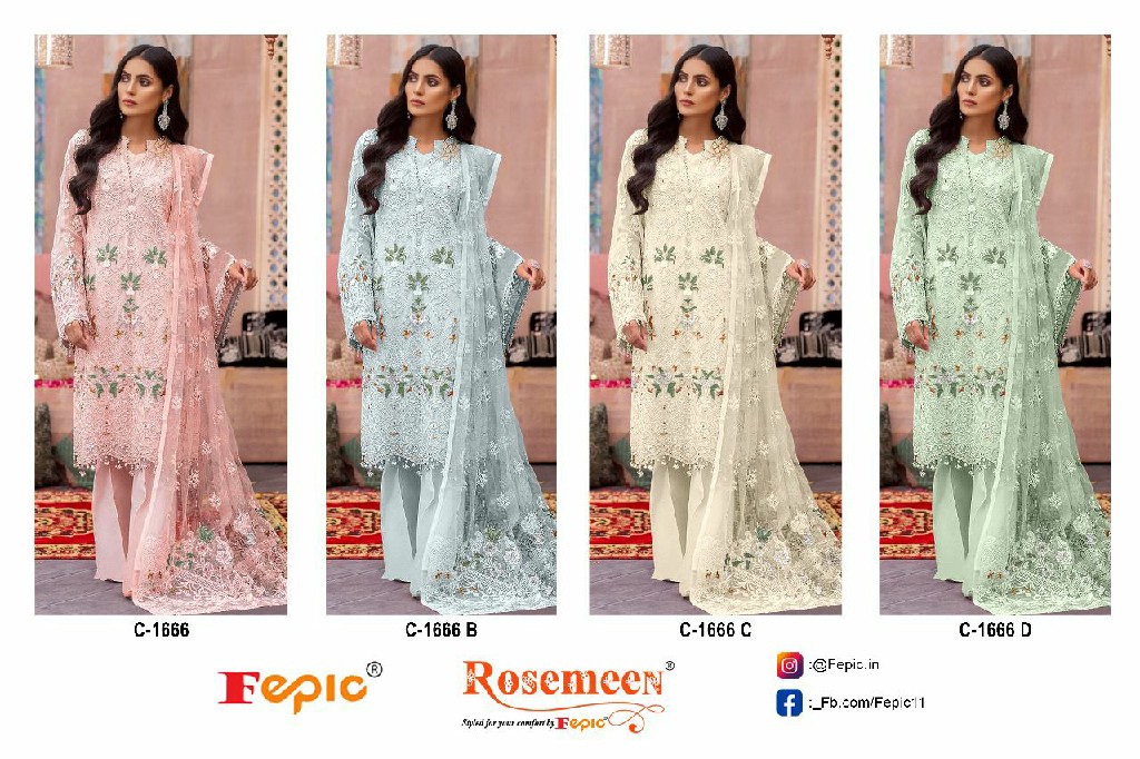 Fepic Rosemeen C-1666 Wholesale Indian Pakistani Salwar Suits