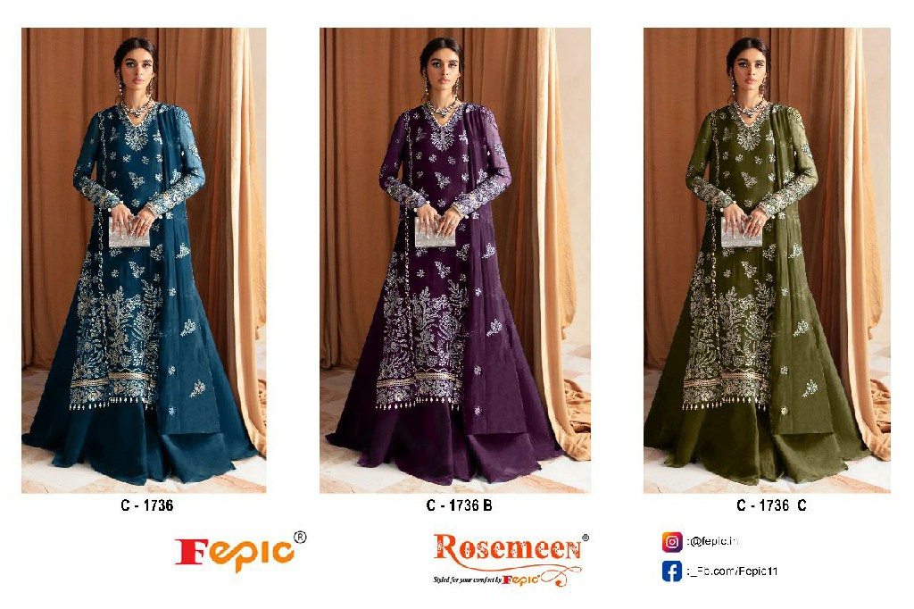Fepic Rosemeen C-1736 Wholesale Indian Pakistani Salwar Suits