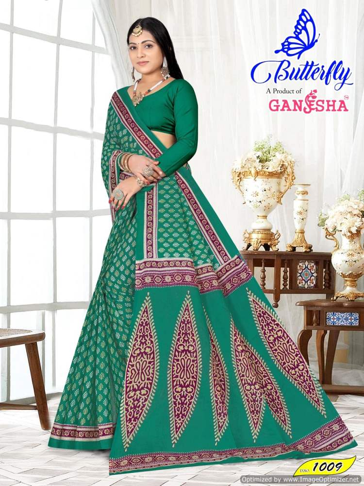Ganesha Butterfly Vol-1 Wholesale Pure Cotton Printed Sarees