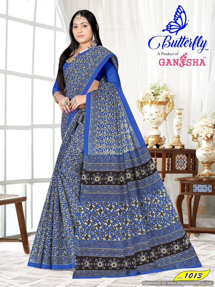 Ganesha Butterfly Vol-1 Wholesale Pure Cotton Printed Sarees