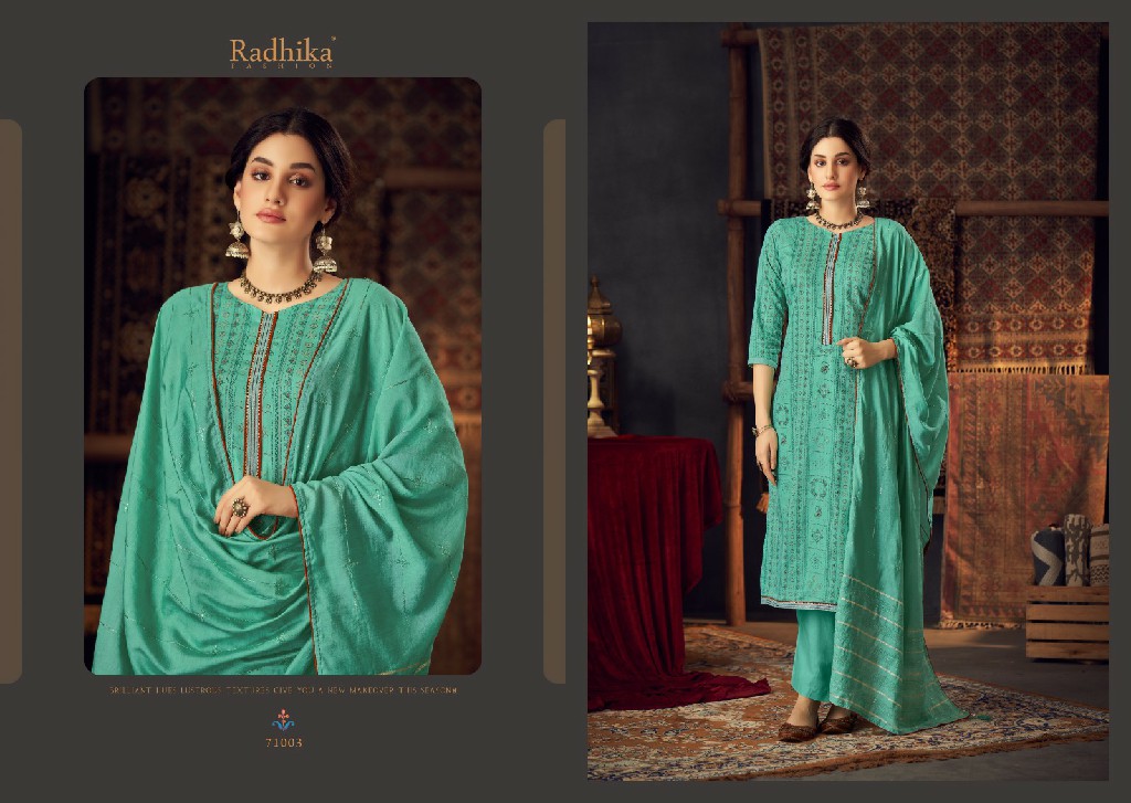 Radhika Azara Mashakali Wholesale Pure Cotton Fancy Neck Dress Material