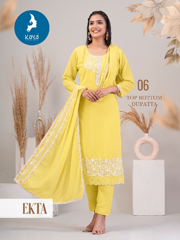 Kaya Ekta Wholesale Readymade 3 Pcs Salwar Suits