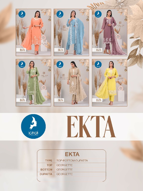 Kaya Ekta Wholesale Readymade 3 Pcs Salwar Suits