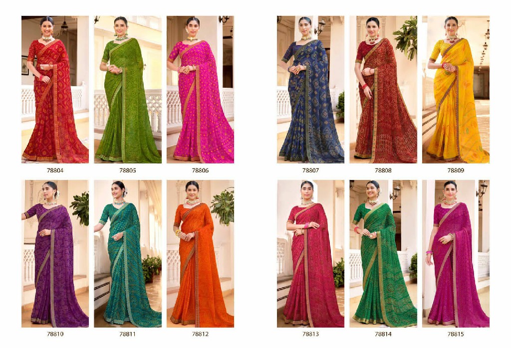 Vipul Pavitra Bandhan Wholesale Chiffon Fabric Indian Sarees