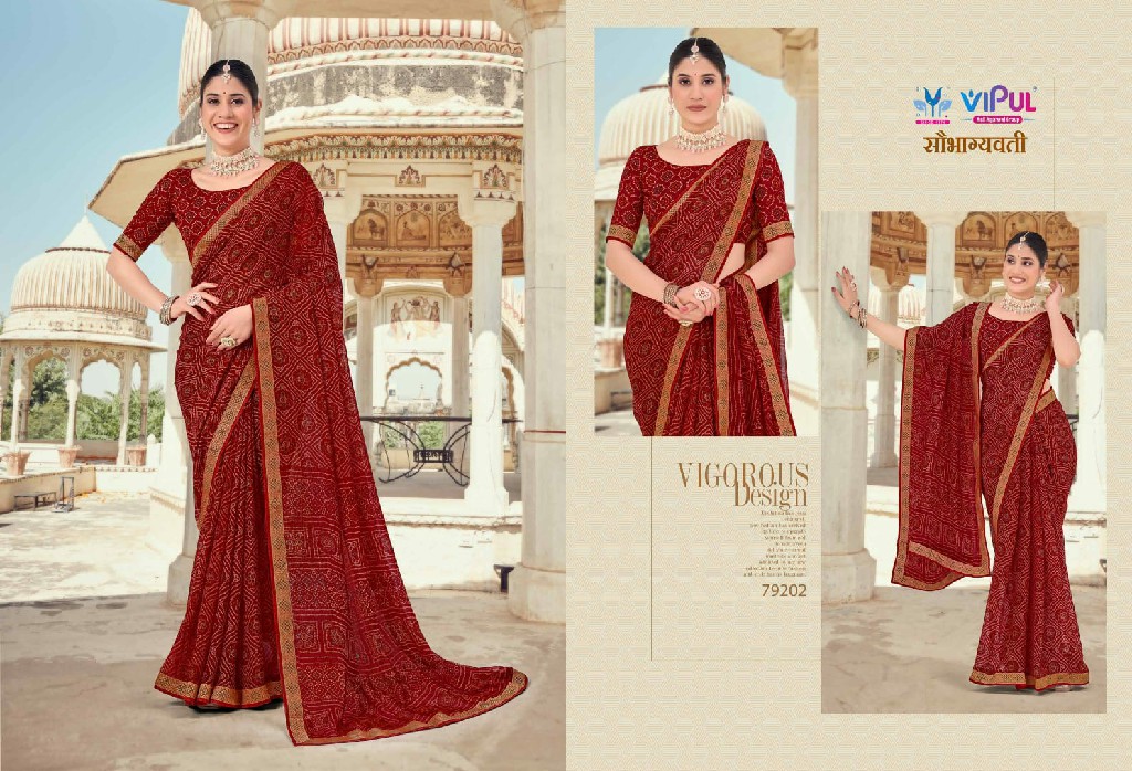 Vipul Saubhagyavati Wholesale Chiffon Fabric Sarees