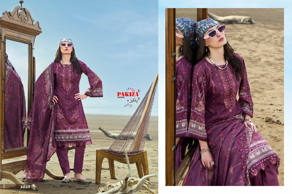 Pakiza Abu Saeed Vol-30 Wholesale Lawn Cotton With Neck And Daman Embroidery Dress Material