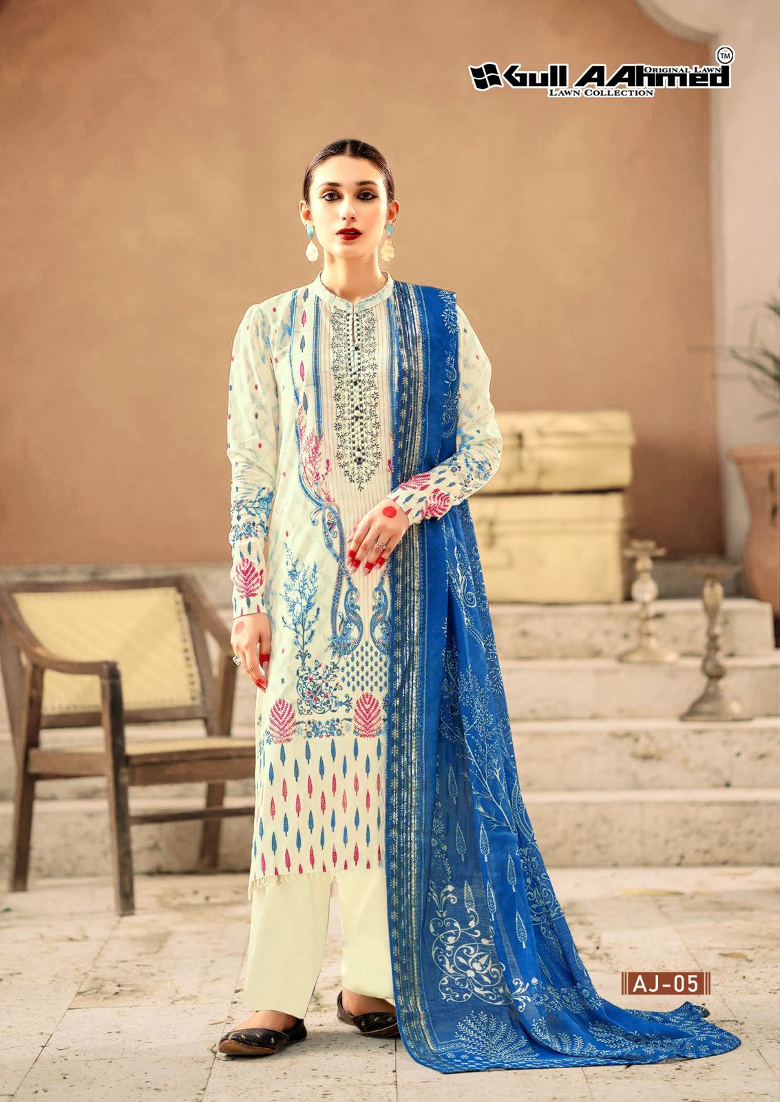 Gull Aahmed Asim Jofa Wholesale Reyon Cotton Printed Dress Material