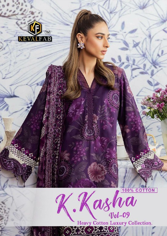 Keval Fab K Kasha Vol-9 Wholesale Karachi Cotton Printed Dress Materials