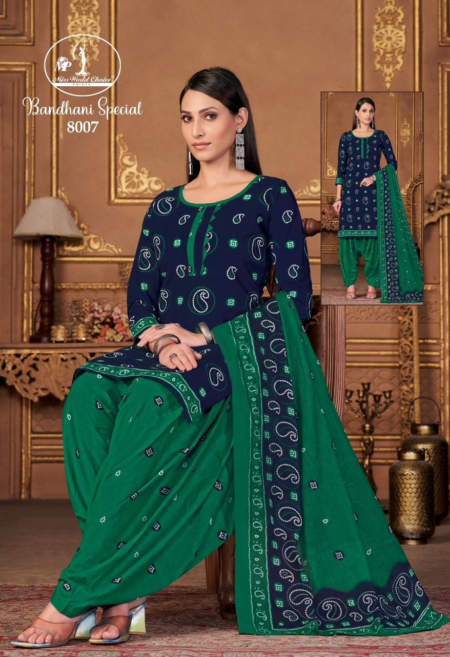 Miss World Bandhani Special Vol-8 Wholesale Cotton Printed Dress Material