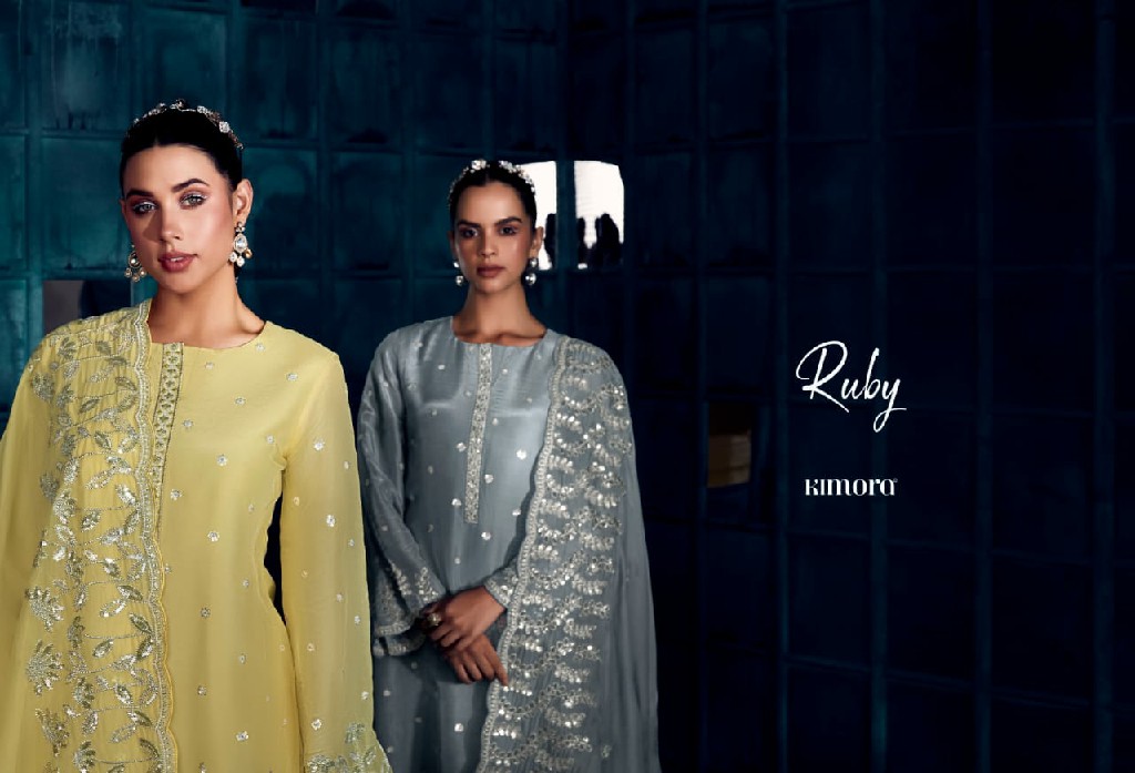Kimora Heer Ruby Wholesale Modale Silk With Embroidery Function Wear Suits