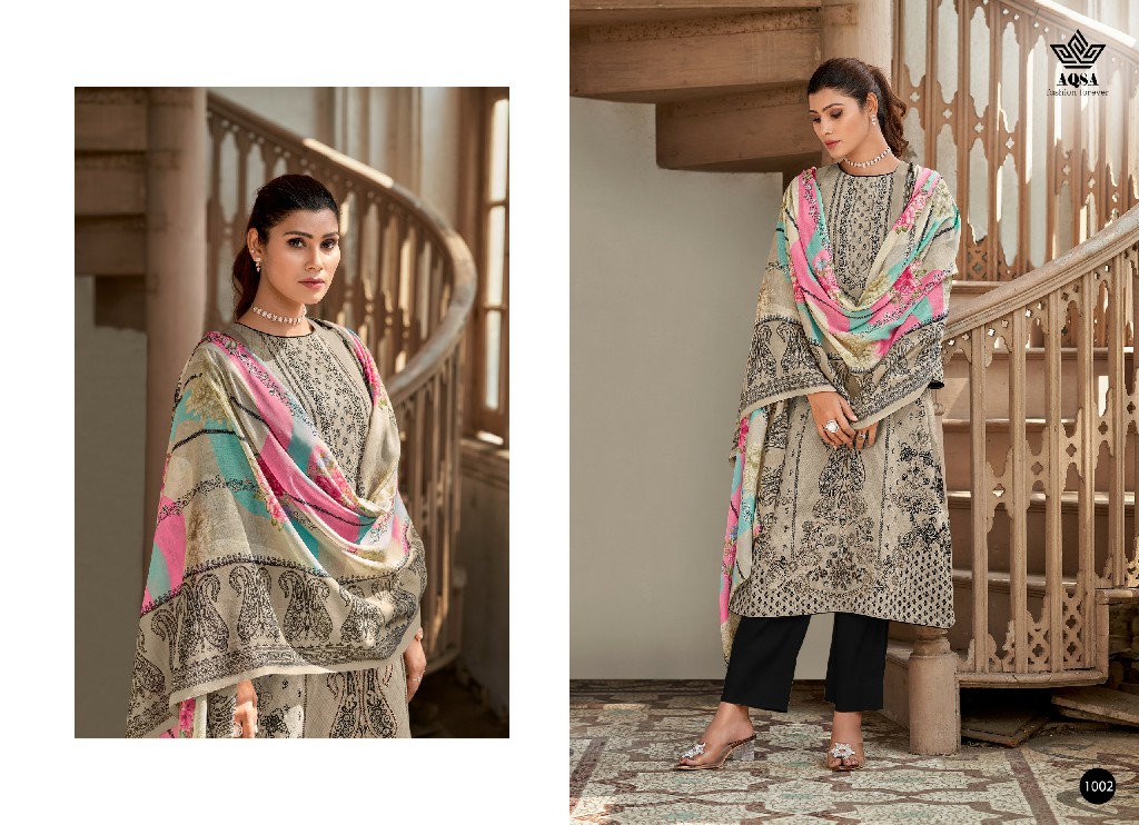 AQSA Roop Wholesale Cambric Cotton With Exclusive Hand Work Dress Material