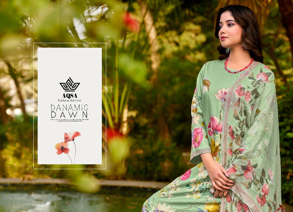 AQSA Adeena Wholesale Pure Jamm Cotton With Work Dress Material