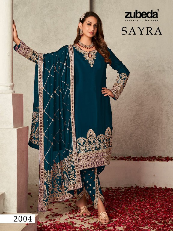 Zubeda Sayra Wholesale Real Georgette With Embroidery Free Size Suits