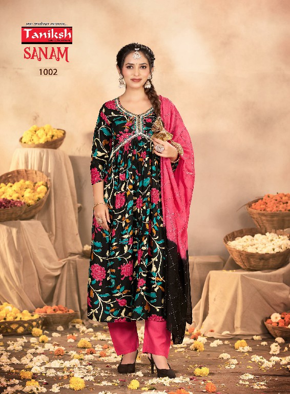 Taniksh Sanam Vol-1 Wholesale Aliya Cut With Embroidery Work Suits