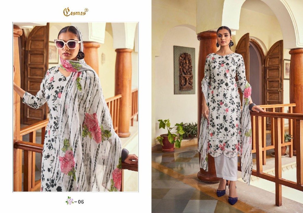 Cosmos Noor Printkari Vol-1 Wholesale Pure Cotton With Self Embroidery Pakistani Suits