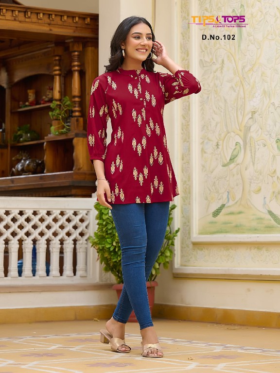 Tips And Tops Baby Wholesale Fancy Short Tops With Extraordinary Pattern Kurtis