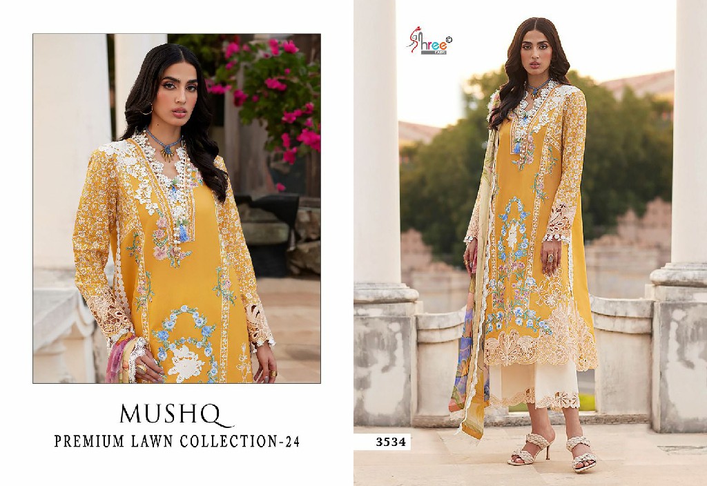 Shree Fabs Mushq Premium Lawn Collection 24 Wholesale Indian Pakistani Suits