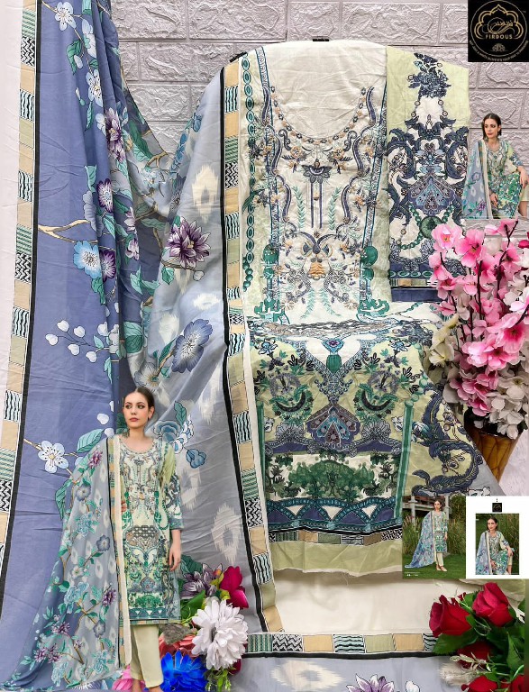 Firdous Naira Vol-1 Wholesale Pure Cotton With Self Embroidery Dress Material