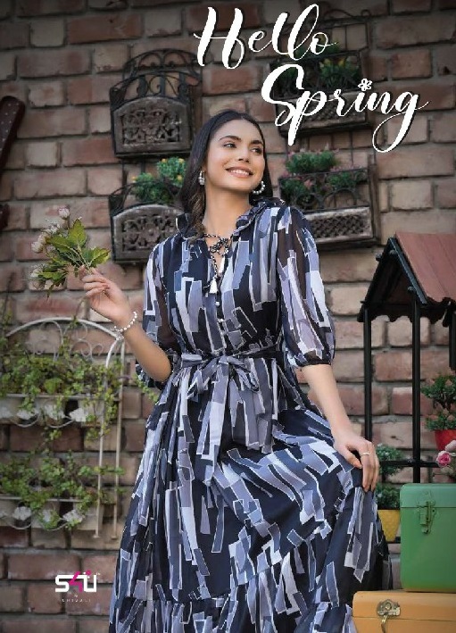 S4U Hello Spring Wholesale Gown Style Kurtis