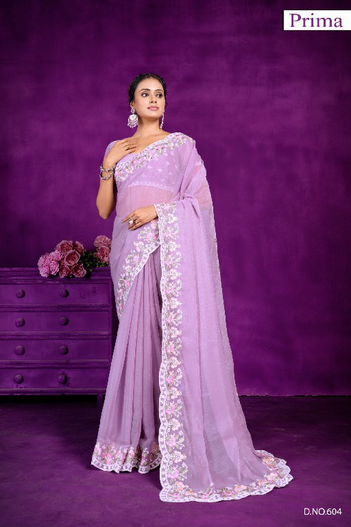 Prima D.no 601 To 605 Series Wholesale Simar Fabrics Festive Sarees