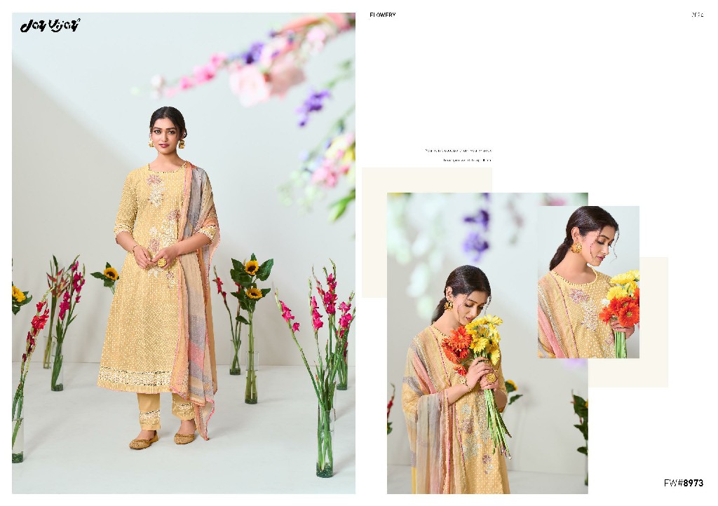 Jay Vijay Flowery Wholesale Pure Cotton With Placement With Embroidery Suits