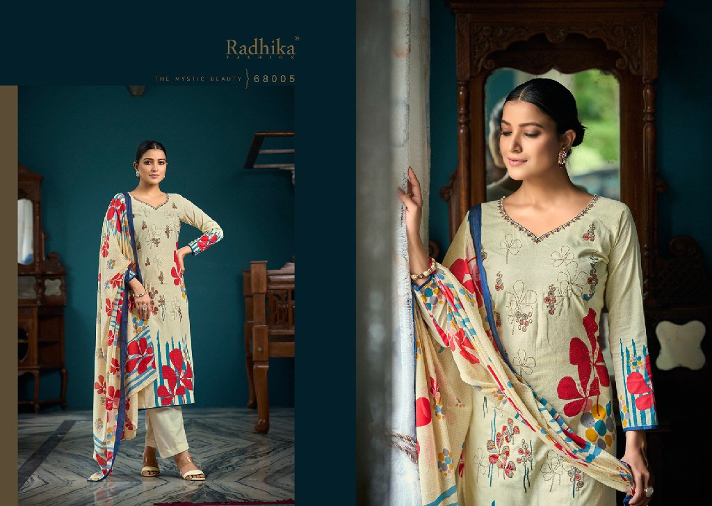 Radhika Azara Meera Wholesale Cambric Cotton With Fancy Embroidery Work Dress Material