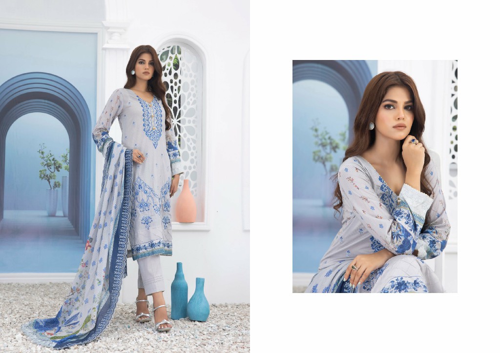 Regalia Salina Embroidered Lawn With Cut Work Dupatta Readymade Pakistani Suits