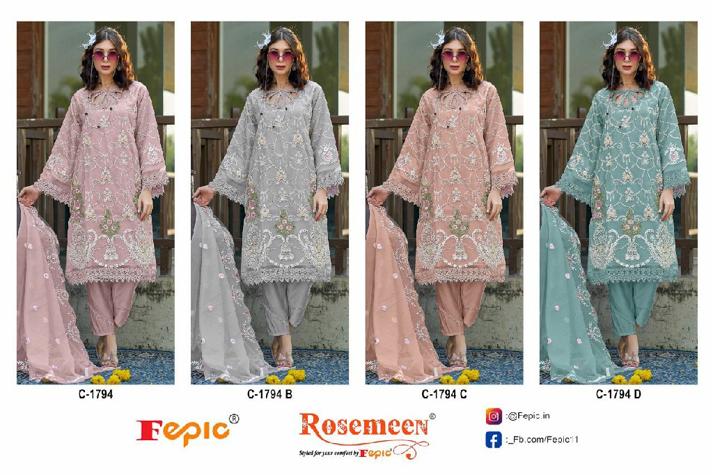 Fepic Rosemeen C-1794 Wholesale Indian Pakistani Suits