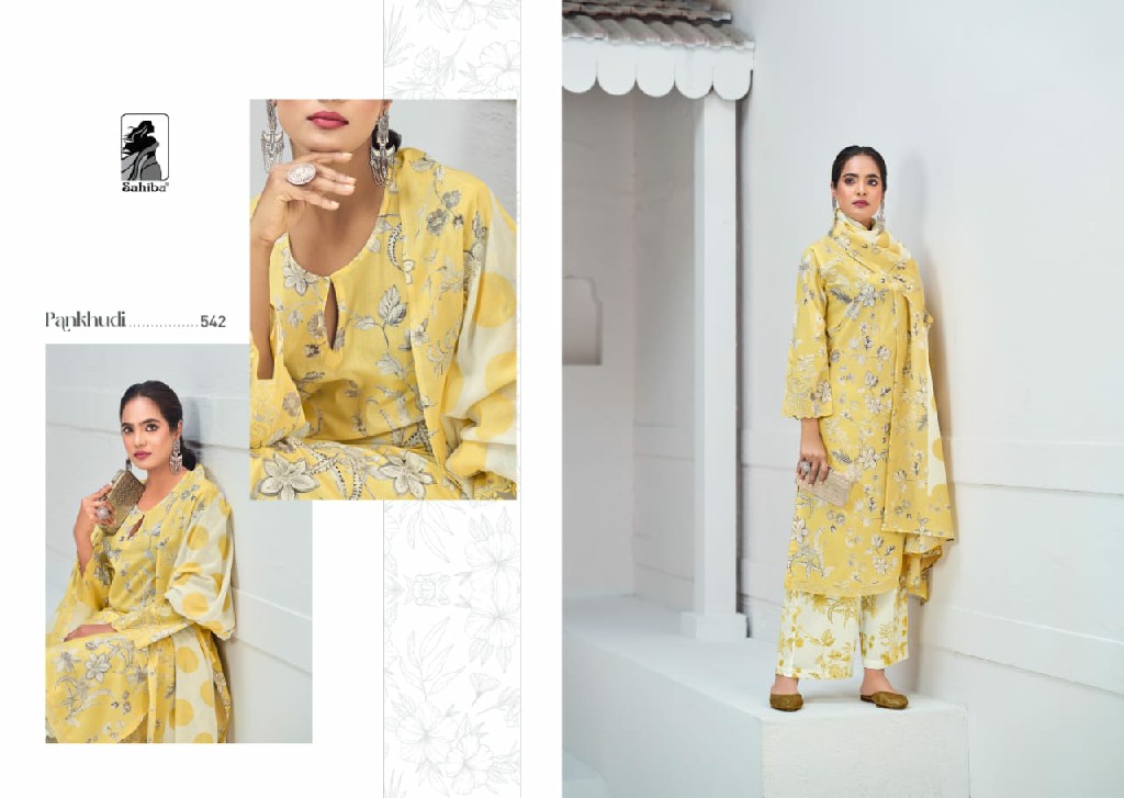 Sahiba Pankhudi Wholesale Moscow Cotton Digital With Sleeve Daman Salwar Suits