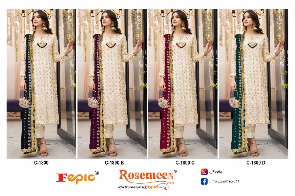 Fepic Rosemeen C-1800 Wholesale Pakistani Concept Pakistani Suits