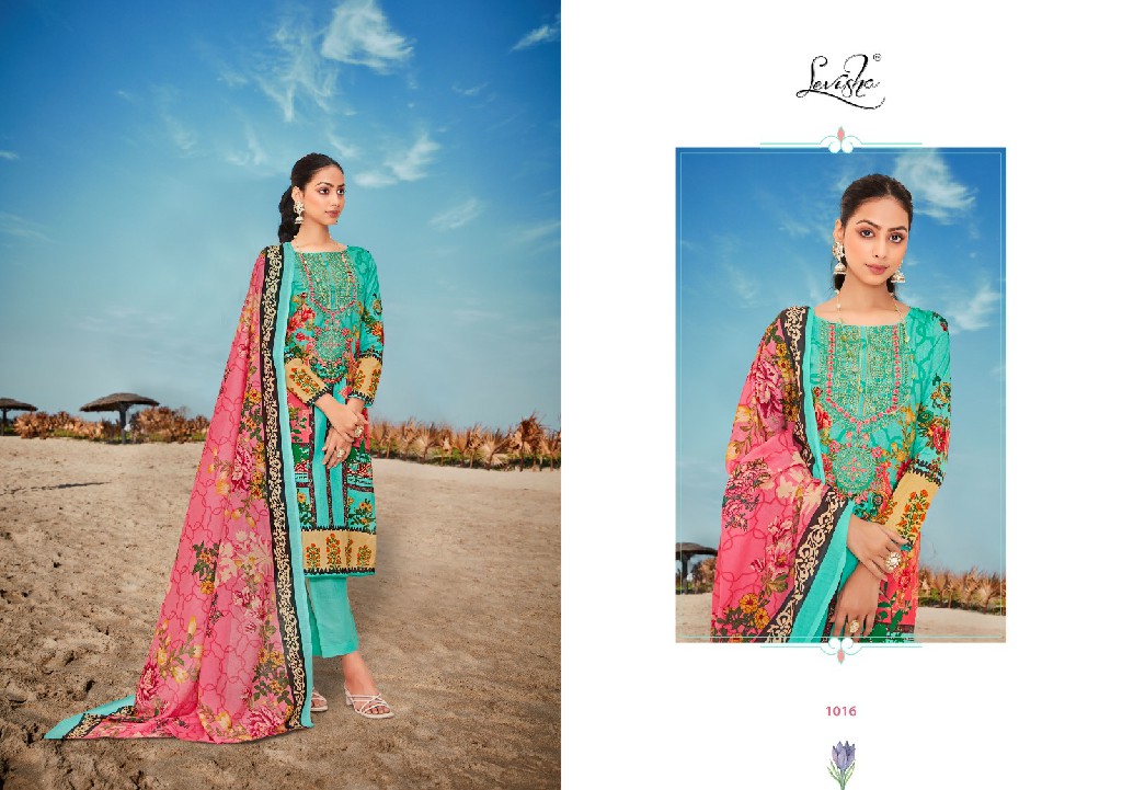 Levisha Lyra Vol-2 Wholesale Cambric Cotton With Self Embroidery Dress Material