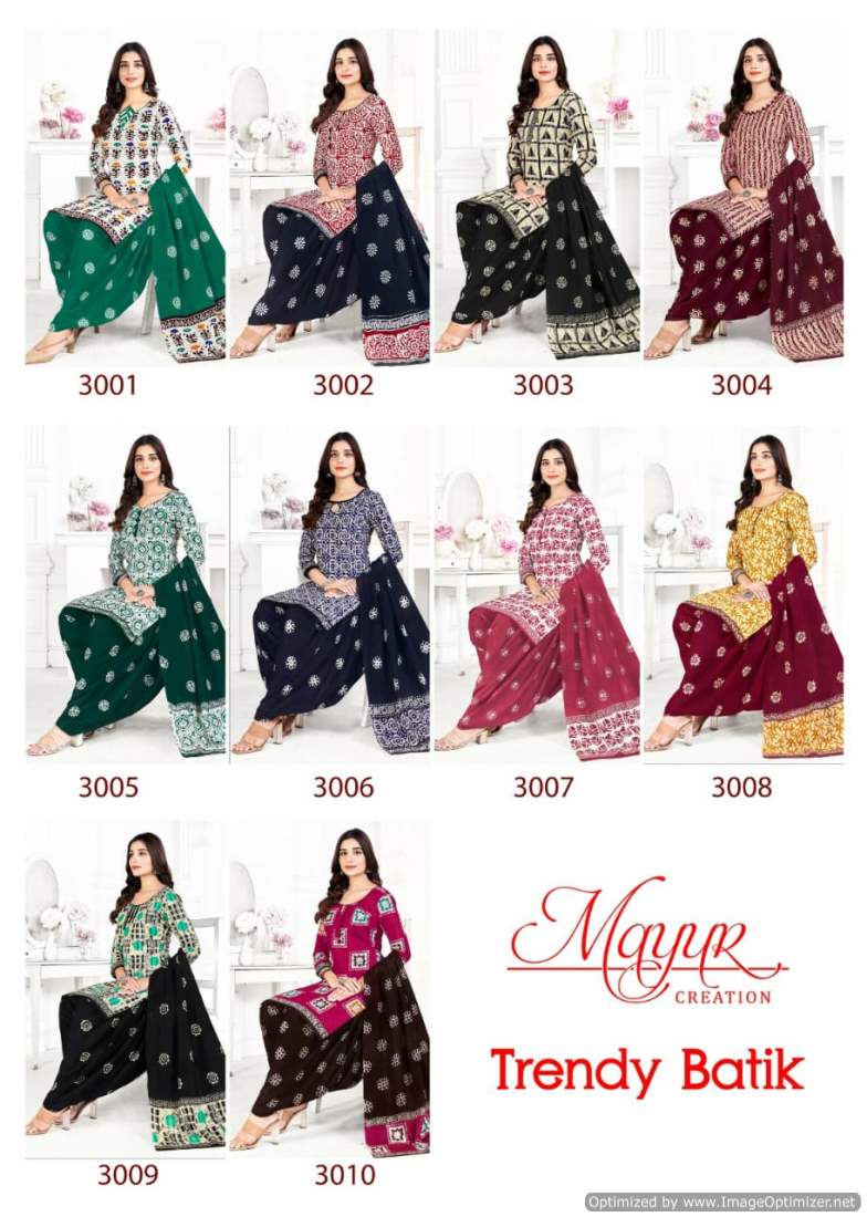 Mayur Trendy Batik Vol-3 Wholesale Pure Cotton Printed Dress Material
