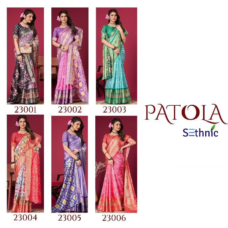 Sethnic Patola Silk Vol-1 Wholesale Pure Soft Dola Satin Ethnic Sarees