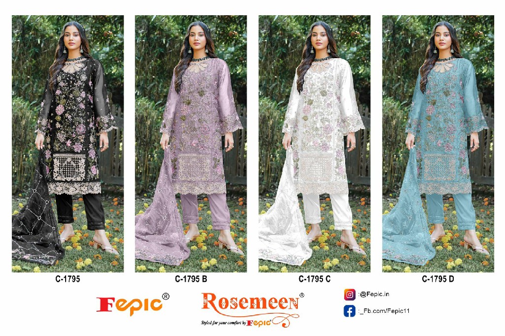 Fepic Rosemeen C-1795 Wholesale Indian Pakistani Suits