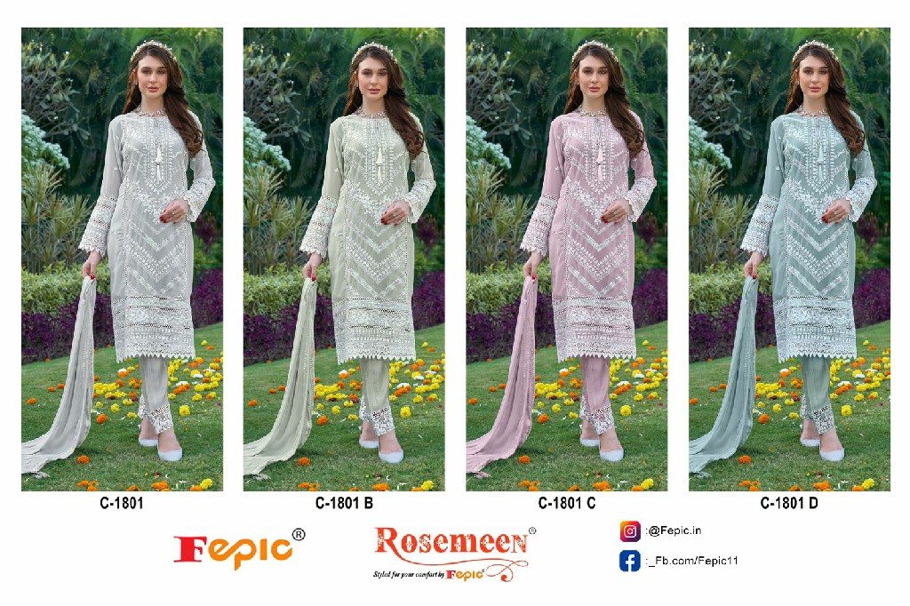Fepic Rosemeen C-1801 Wholesale Indian Pakistani Suits