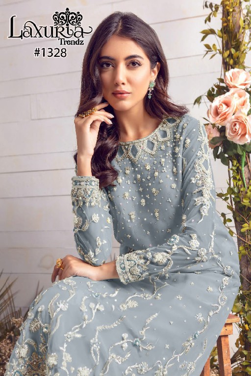 Laxuria D.no 1328 Wholesale Luxury Pret Collection In Tunic And Cigarette Pants With Dupatta