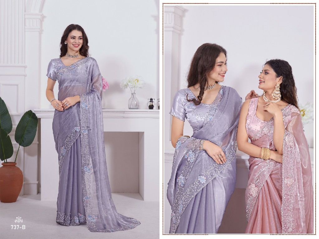 Mehak D.no 737 Light Colour Wholesale Burberry With Sequence Patch Work Festive Sarees