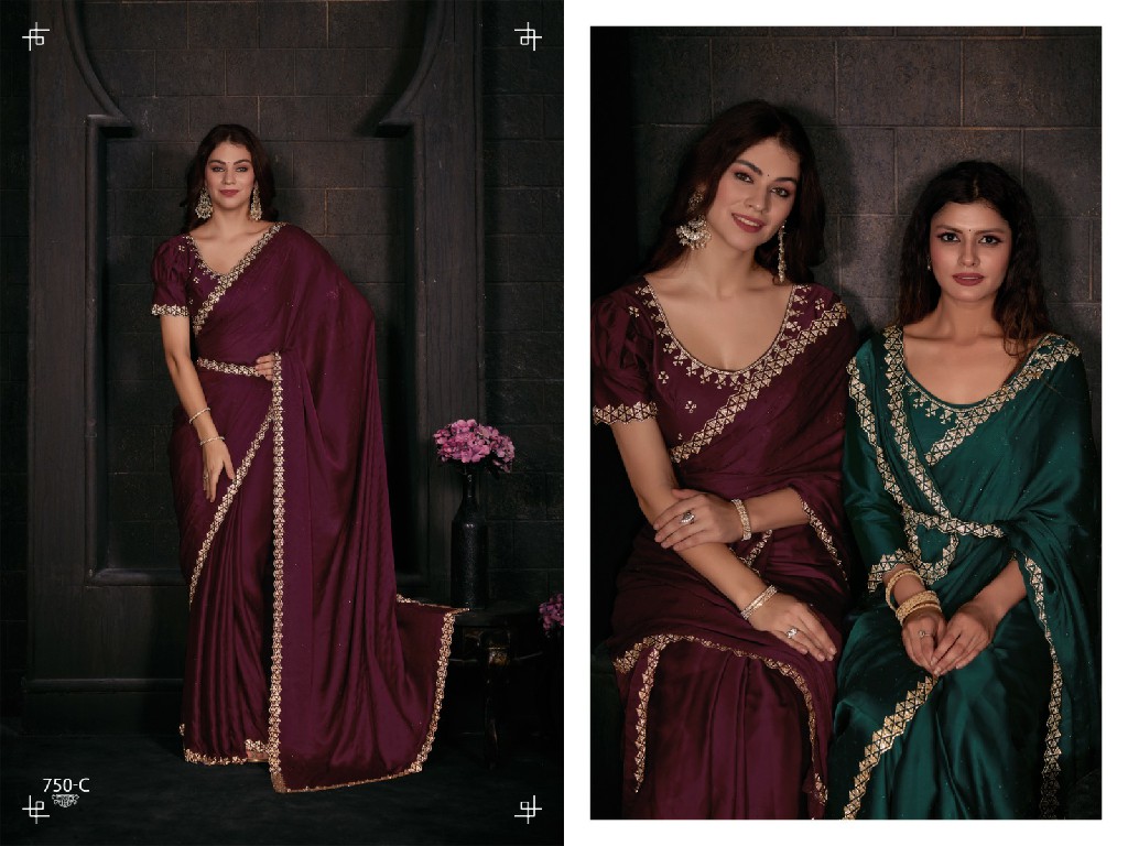 Mehak D.no 750 Colour Wholesale Pure Satin Georgette Party Wear Indian Sarees