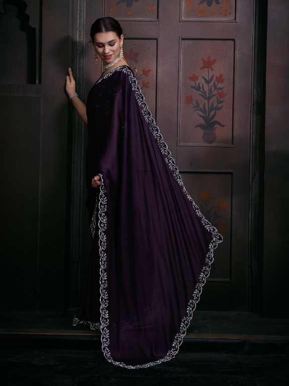 Mehak D.no 752 Colour Wholesale Pure Satin Chiffon Blooming Fabric Handwork Zircon Festive Sarees