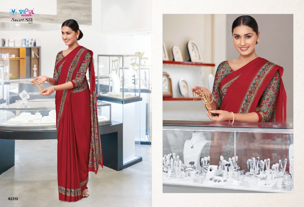 Vipul Smart Silk Vol-5 Wholesale Uniform Saree Collection