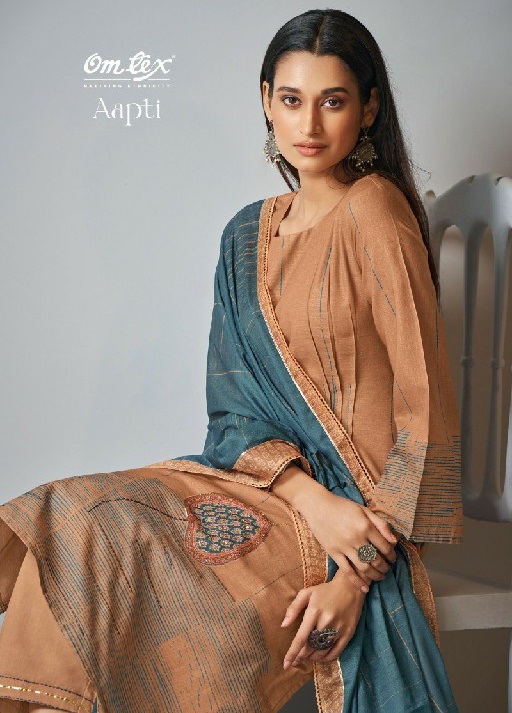 Omtex Aapti Wholesale Lawn Cotton With Handwork Salwar Suits
