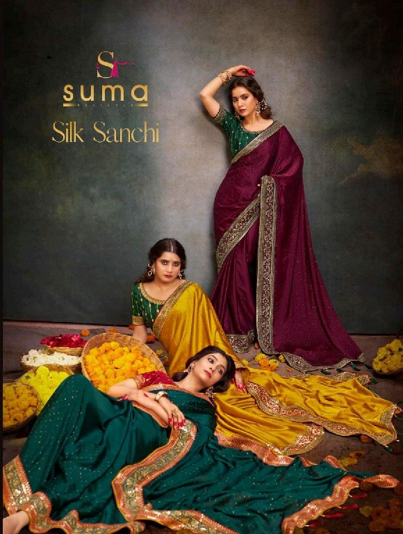 Suma Silk Sanchi Wholesale Bsy Satin Swaroski Work Designer Ethnic Sarees