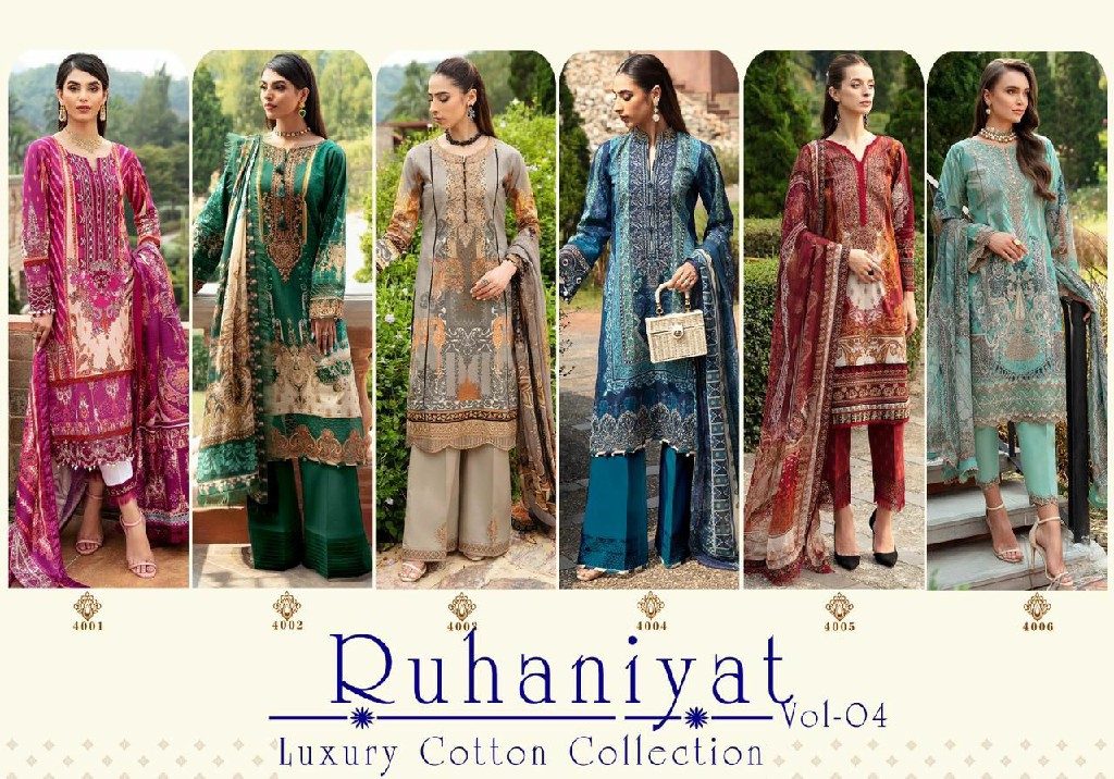 Ruhaniyat Vol-4 Wholesale Luxury Cotton Collection Dress Material
