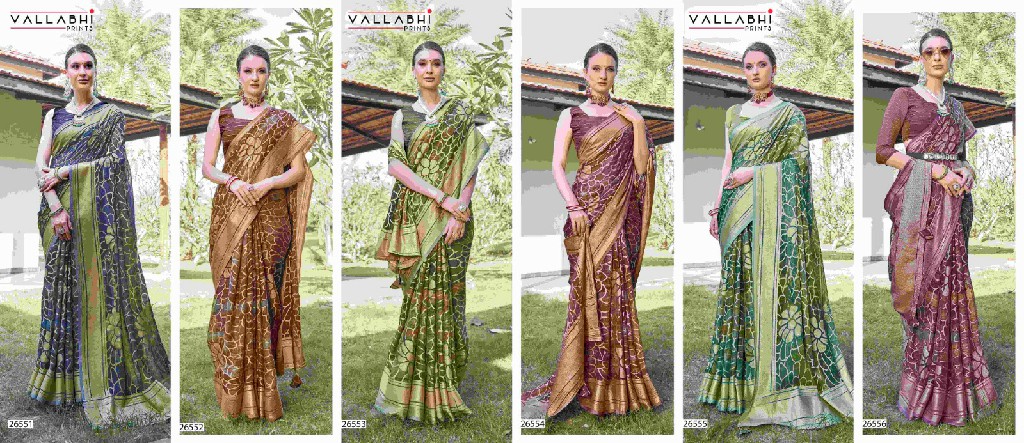 Vallabhi Charvi Wholesale Brasso Print Indian Sarees