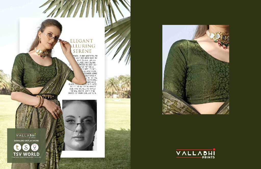 Vallabhi Gulfaam Wholesale Floral Printed With Foil Sarees