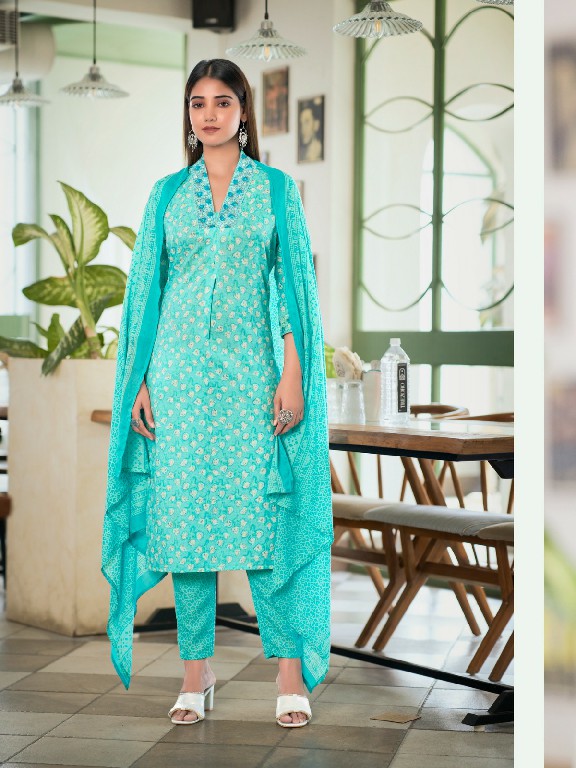 Parra Cotton House Wholesale Cotton Mill Print With Embroidery Kurtis With Pant And Dupatta