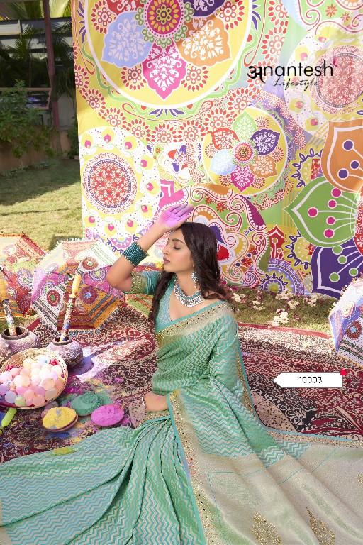 Anantesh Vishvasundaree Wholesale Satin Silk With Mirror Hand Work Festive Sarees