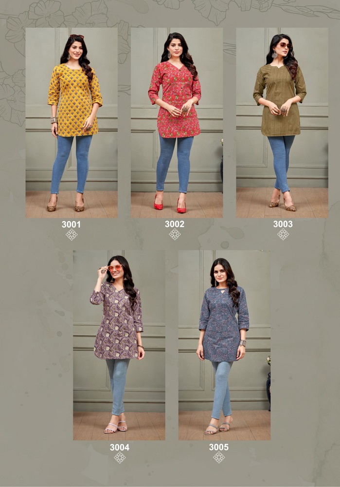 Balaji Omisha Vol-3 Wholesale Fancy Cotton Short Western Tops