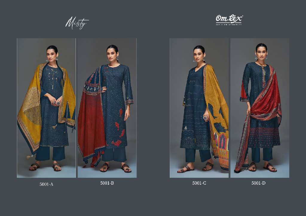 Omtex Misty Wholesale Linen Cotton With Handwork Salwar Suits