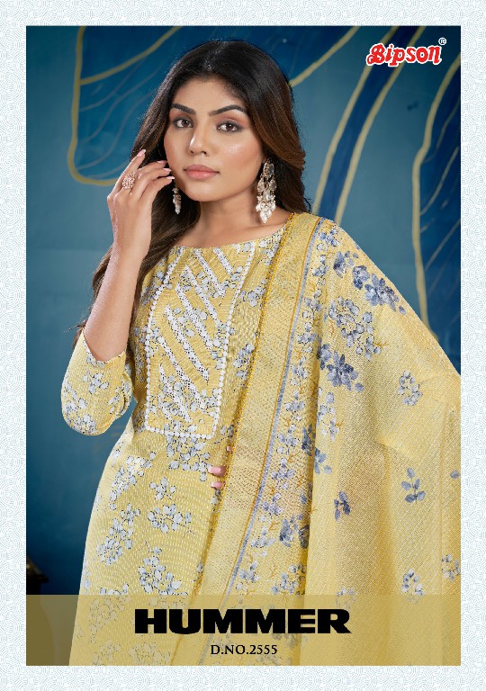 Bipson Hummer 2555 Wholesale Pure Cotton With Ethnic Work Dress Material